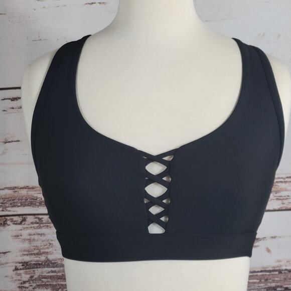 Soul Cycle Lace up Sports Bra Black XS - Picture 1 of 8